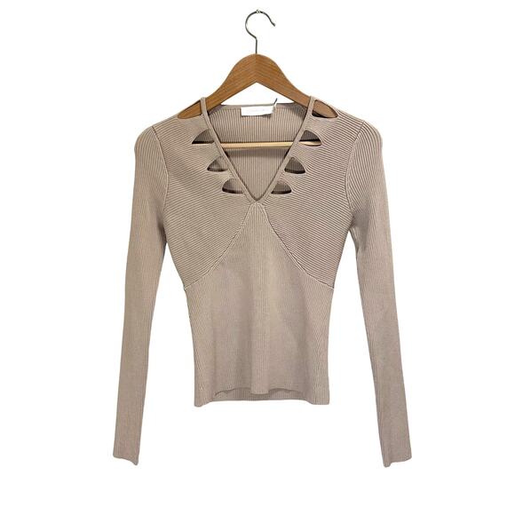 Jonathan Simkai Solene Top Thick Knit Cut-out Design Sweater sz s - Picture 2 of 8